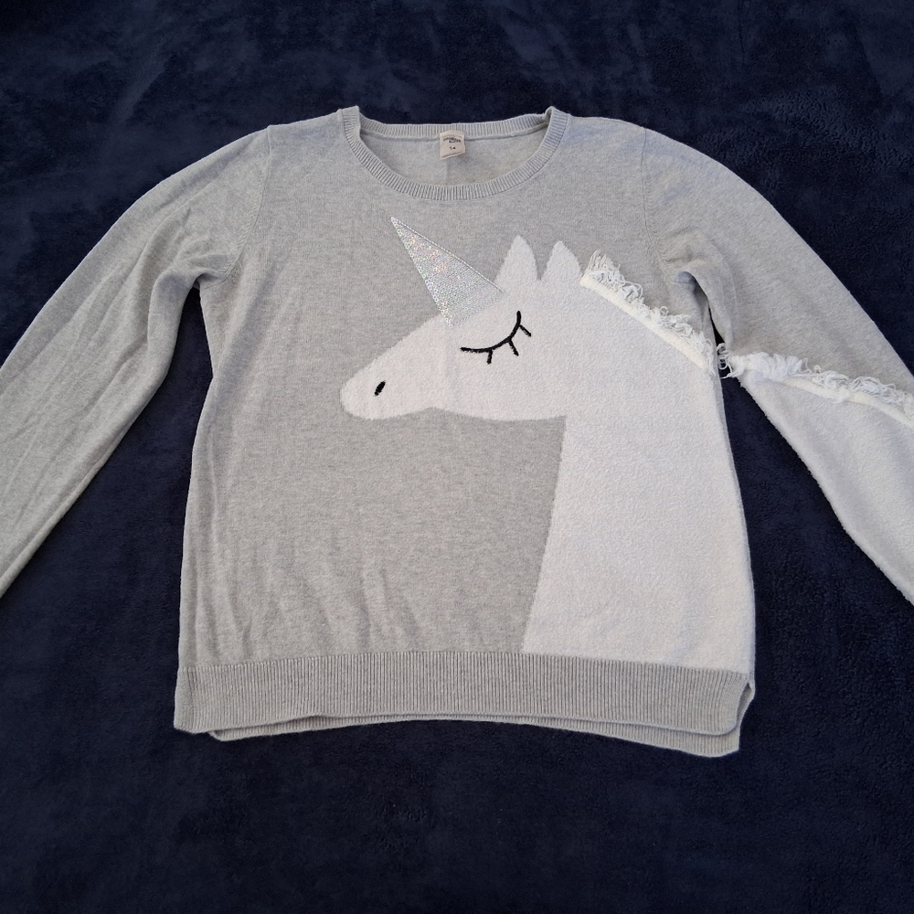 OshKosh B'gosh Gray Unicorn Sweater